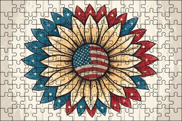 Download Patriotic Sunflower Puzzle Png - Premium Bundle