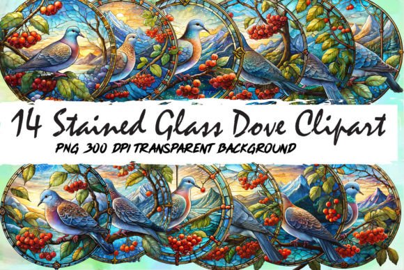 Download Dove Round Stained Glass Png Sublimation - Premium Resources