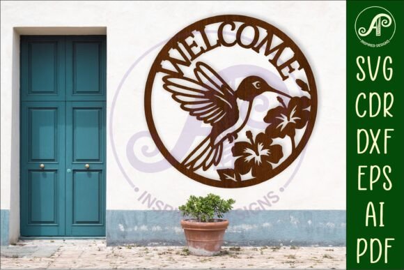 Download Welcome Hummingbird Wall Sign, SVG File. - Hummingbird wall sign Collection