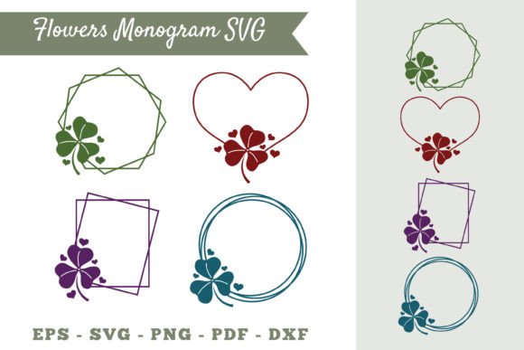 Download Shamrock Irish Flower Monogram SVG - Flower monogram Collection