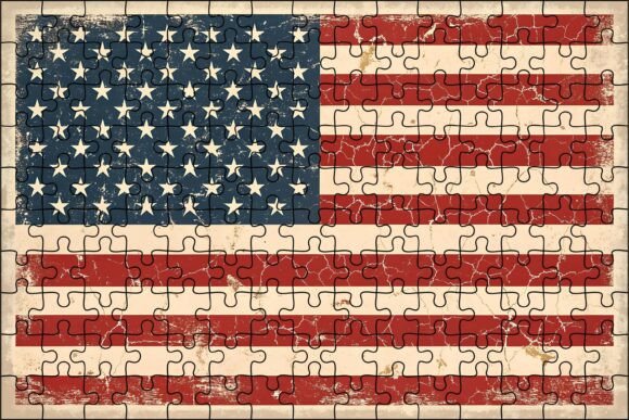 Download Vintage Usa Flag Puzzle Png - Premium Bundle
