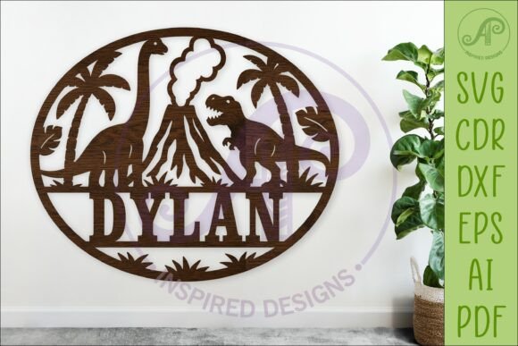 Download Dinosaur Name Sign SVG, Round Nursery - Dinosaur name sign Collection