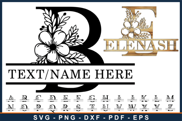 Download Flower Monogram Split Letters Laser Cut - Flower monogram Collection