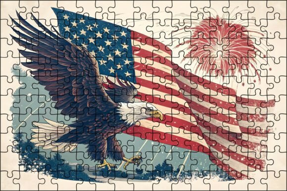 Download Patriotic Eagle Puzzle Png - Premium Bundle